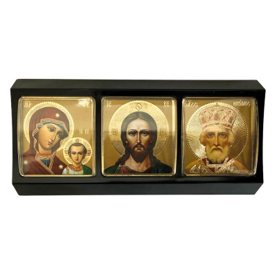 Икона для машины Тройная, 11 x 5,3 см