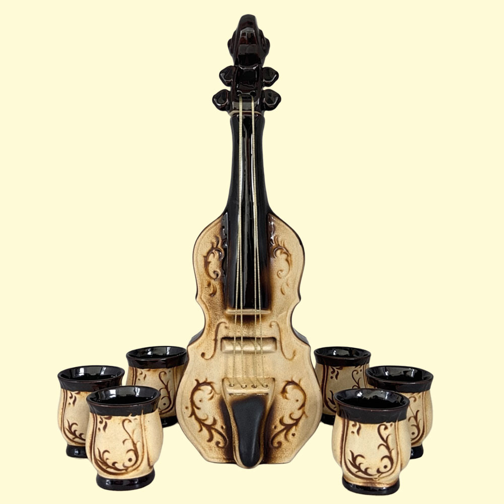 Керамический винный набор Симфония, графин 1 л (высота 42 см) + 6 стопок по 0,15 л