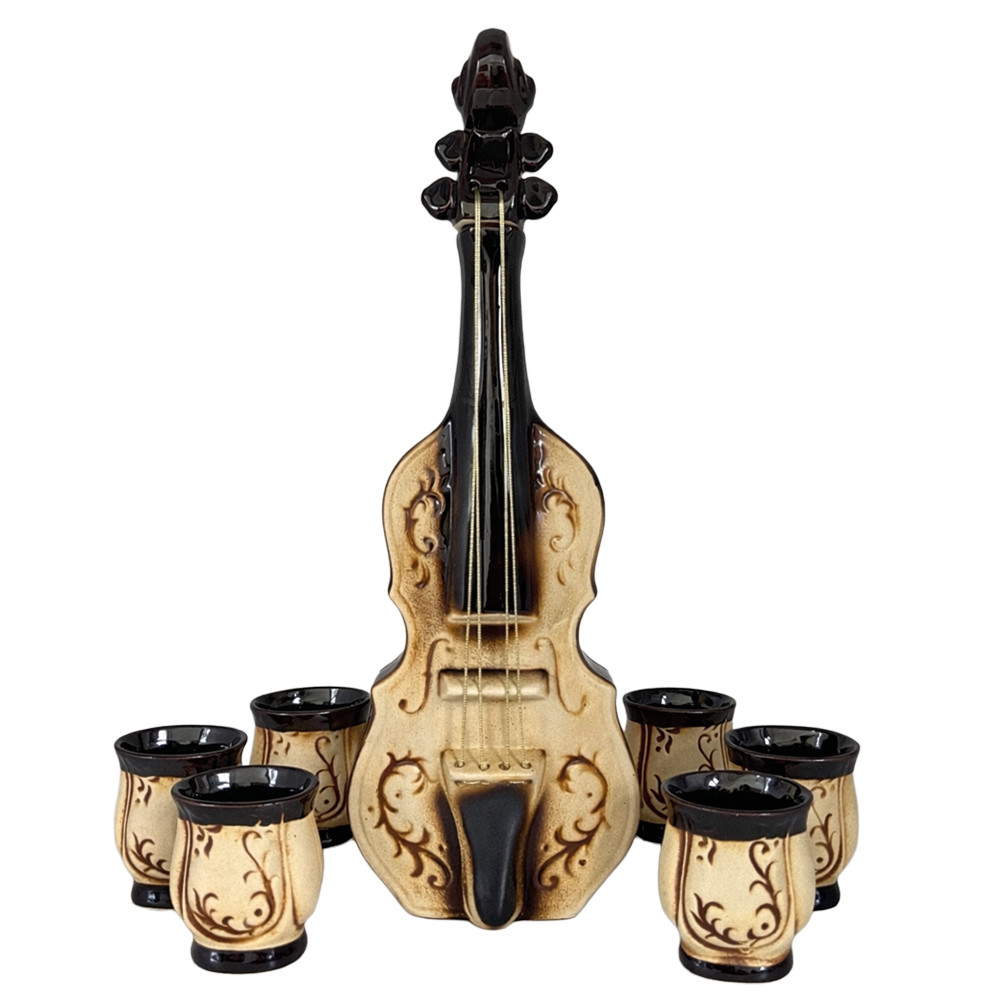 Керамический винный набор Симфония, графин 1 л (высота 42 см) + 6 стопок по 0,15 л