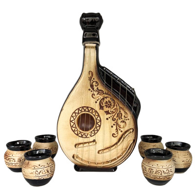 Керамический винный набор Бандура, графин 1,1 л (высота 34 см) + 6 стопок по 0,15 л