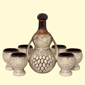 Керамический винный набор, графин 1  л + 6 бокалов