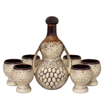 Керамический винный набор, графин 1  л + 6 бокалов