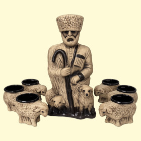 Керамический винный набор Пастух, графин 1,5  л + 6 бокалов