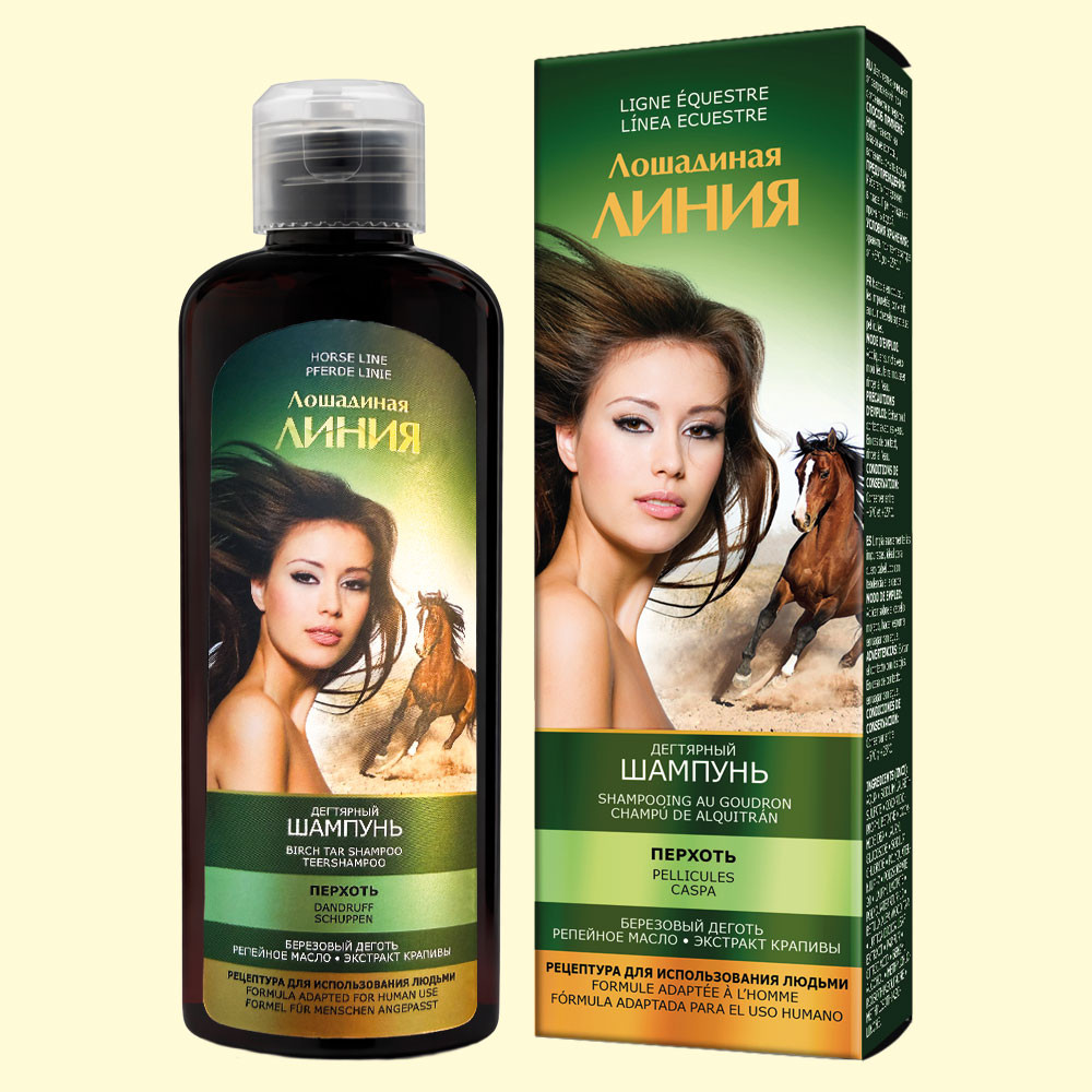 Pharma Group Лошадиная Линия Дегтярный шампунь от перхоти, 200 мл