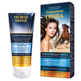Pharma Group Лошадиная Грива — Укрепл. маска для волос с кератином, ланолином и коллагеном, 200 мл