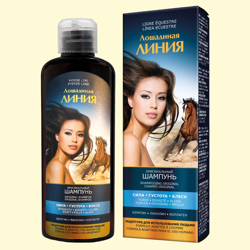 Pharma Group Лошадиная Линия — Шампунь для укрепления волос, придания объёма и блеска, 200 мл