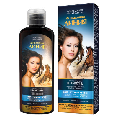 Pharma Group Лошадиная Линия — Шампунь для укрепления волос, придания объёма и блеска, 200 мл