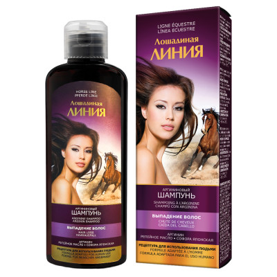 Pharma Group Лошадиная Линия — Аргининовый шампунь для волос склонных к выпадению, 200 мл