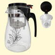 Чайник стеклянный заварочный с кнопкой Гунфу (методом пролива), 950 мл