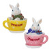 Копилка Кролик в чашке, 2 варианта, около 13 см