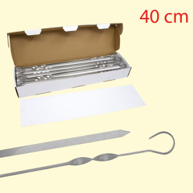 Шампуры 40 см, 50 шт, 10 мм ширина, нержавеющая сталь 1,5 мм