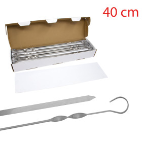 Шампуры 40 см, 50 шт, 10 мм ширина, нержавеющая сталь 1,5 мм