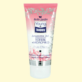Belle Jardin средство для снятия макияжа 2 в 1 — очищающий тоник и лосьон YOUNG and HAPPY, 200 мл