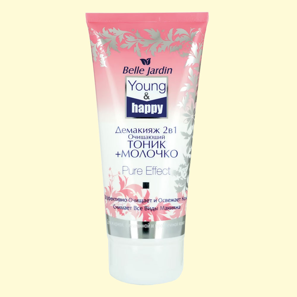 Belle Jardin средство для снятия макияжа 2 в 1 — очищающий тоник и лосьон YOUNG and HAPPY, 200 мл