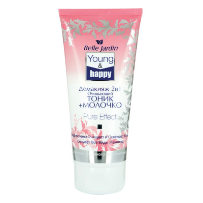 Belle Jardin средство для снятия макияжа 2 в 1 — очищающий тоник и лосьон YOUNG and HAPPY, 200 мл