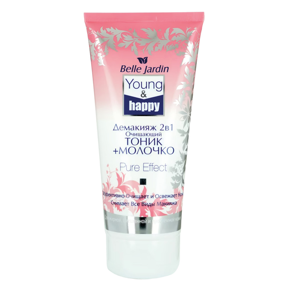 Belle Jardin средство для снятия макияжа 2 в 1 — очищающий тоник и лосьон YOUNG and HAPPY, 200 мл