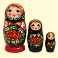 Матрёшка Рябина малая M3, 11 см