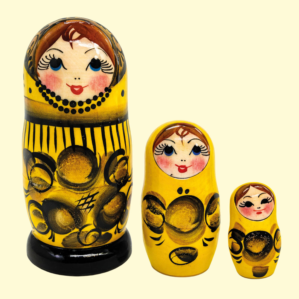 Матрёшка Жёлтая лилия M3, 11 см