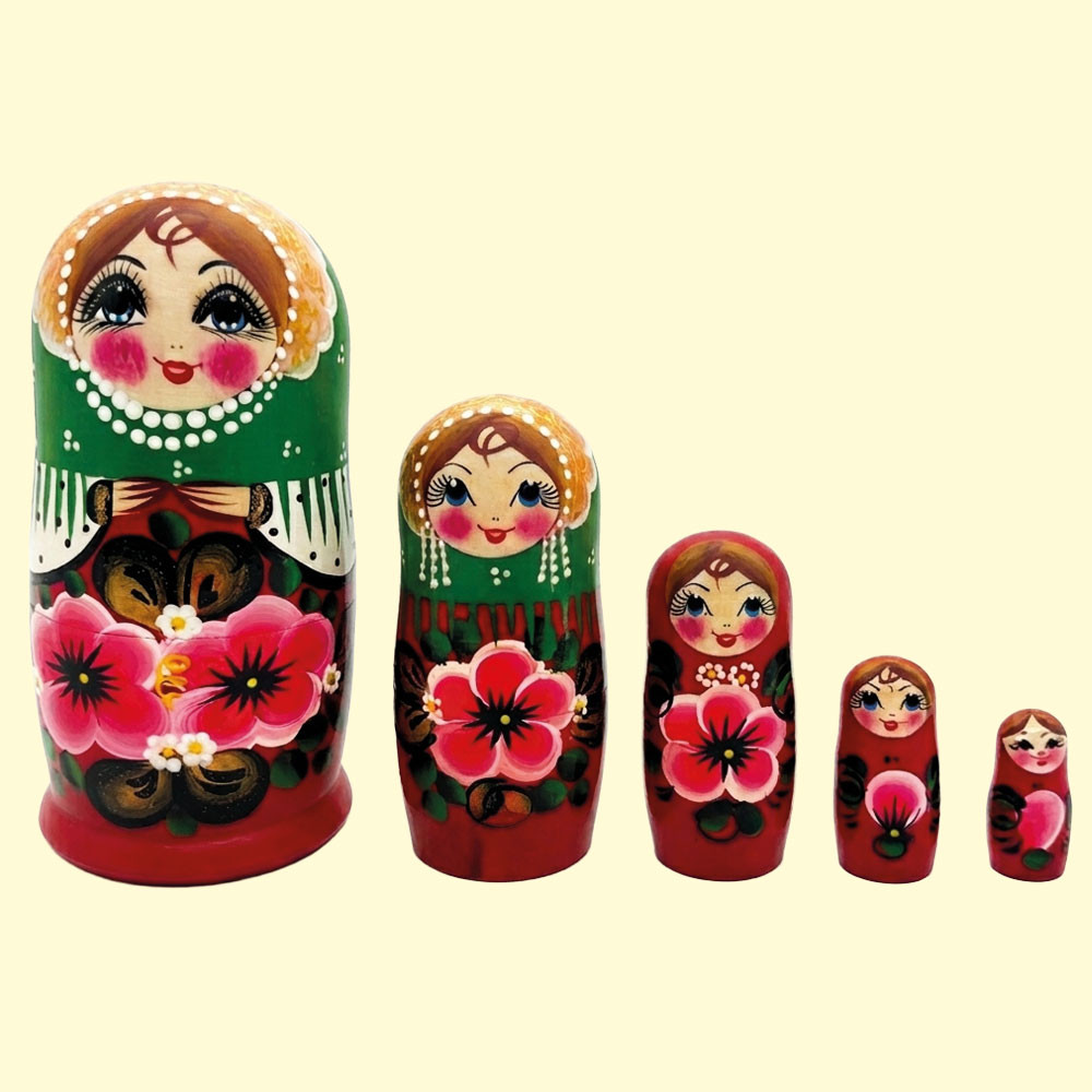 Матрёшка Зелёный платок M5, 18 см