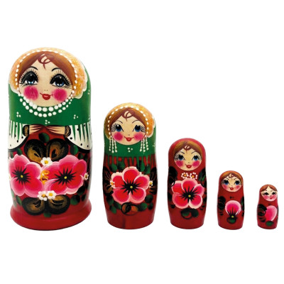 Матрёшка Зелёный платок M5, 18 см