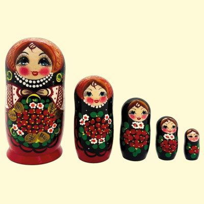 Матрёшка Рябина M5, 18 см