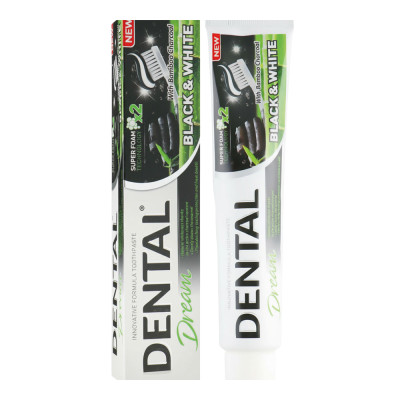 DENTAL Dream Black & White зубная паста с бамбуковым углём, 100 мл