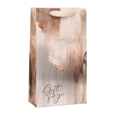 Пакет подарочный под две бутылки - Bronza, 35 × 20 × 9 см