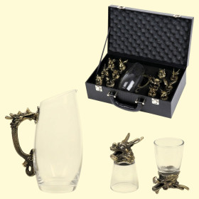 Подарочный набор рюмок-перевёртышей Китайский гороскоп на 12 персон, с графином 400 мл, рюмки 30 мл