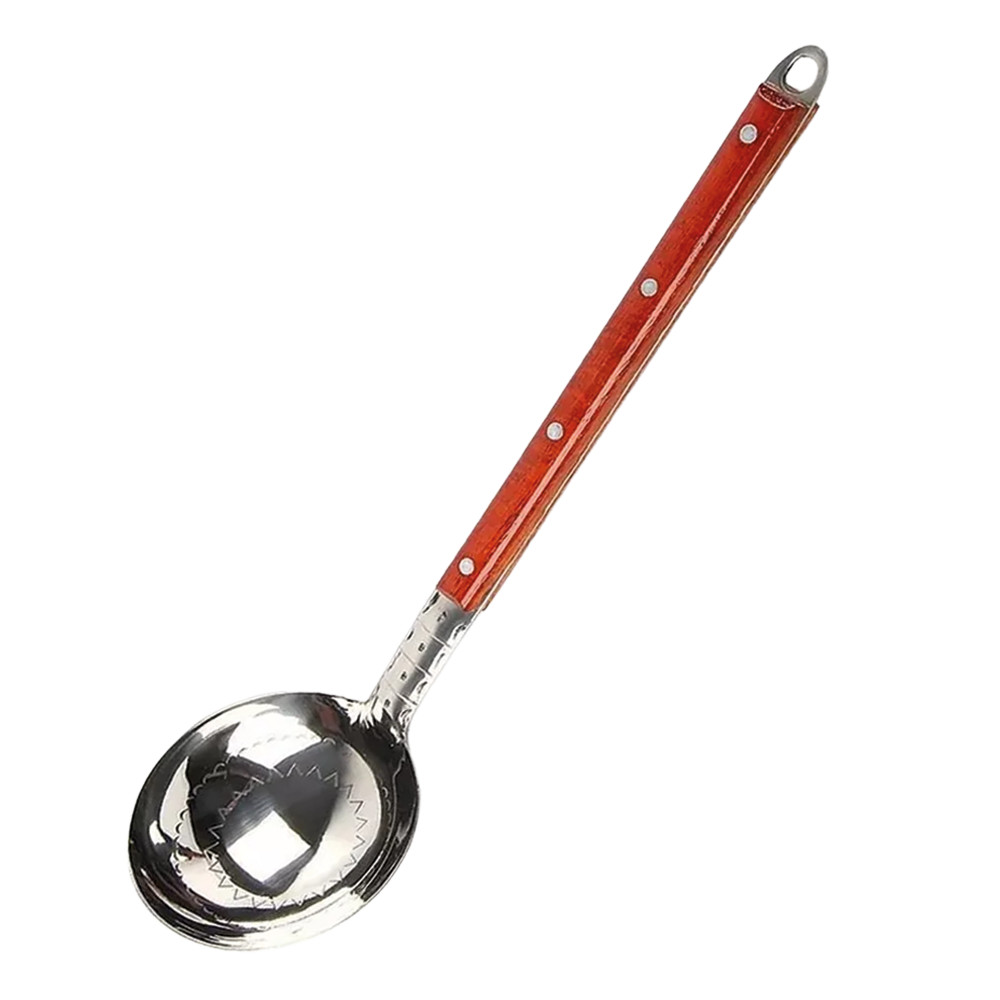 Половник из нержавеющей стали, с деревянной ручкой, 38 cм