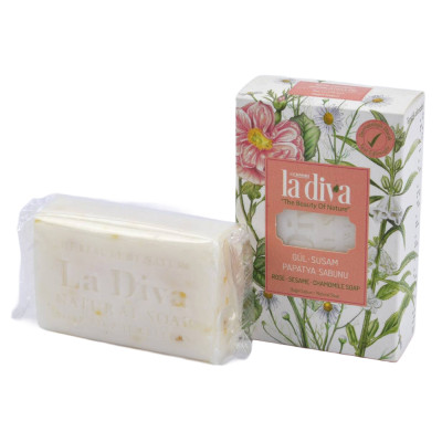 Натуральное мыло La Diva с розами, кунжутом и ромашкой, 100 г