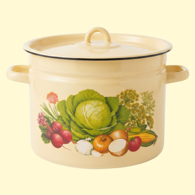 Цилиндрическая кастрюля с крышкой, 7 л