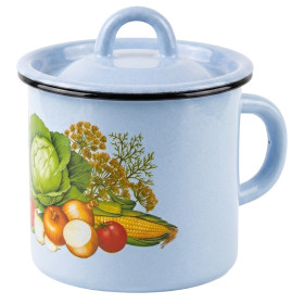 Эмалированная кружка с крышкой, 1 л