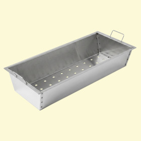 Короб для углей с выдвижными ручками, ВДШ: 12 x 57 x 26,5 см, нержавейка 0,8 мм