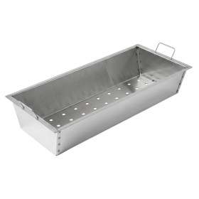 Короб для углей с выдвижными ручками, ВДШ: 12 x 57 x 26,5 см, нержавейка 0,8 мм